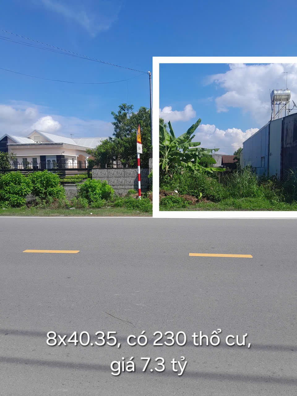 Bán đất mặt tiền Hùng Vương 8x40.5 full thổ cư